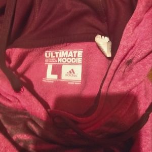 Adidas hooded sweatshirt large hot pink